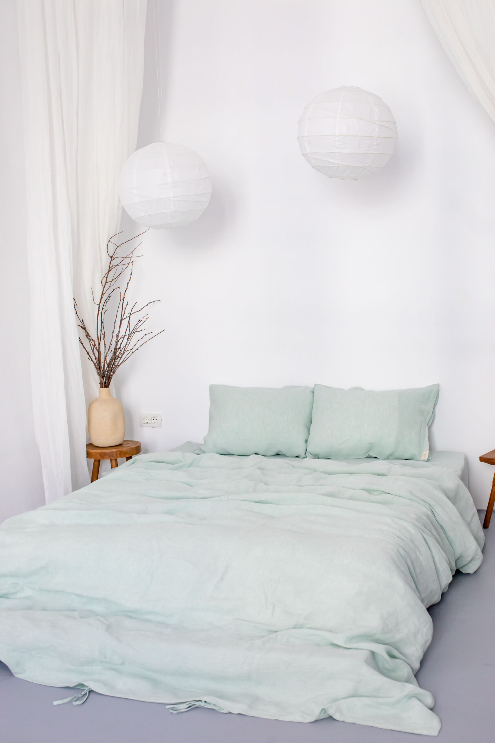 Set Dusty Green Fețe de Pernă 50x70 și Husă Pilotă 220x220