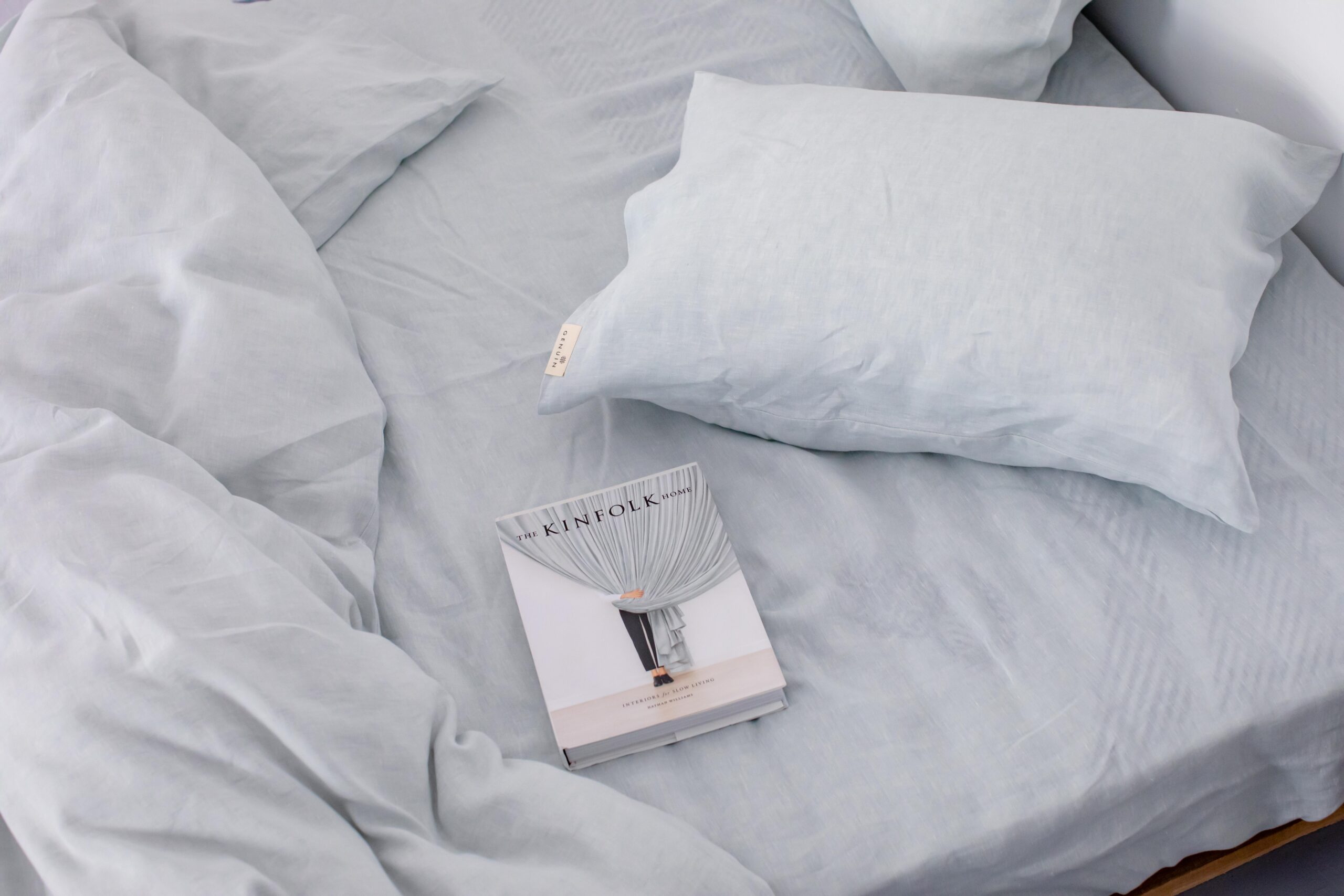 Set Dusty Blue Fețe de Pernă 50x60 și Cearșaf 90x200