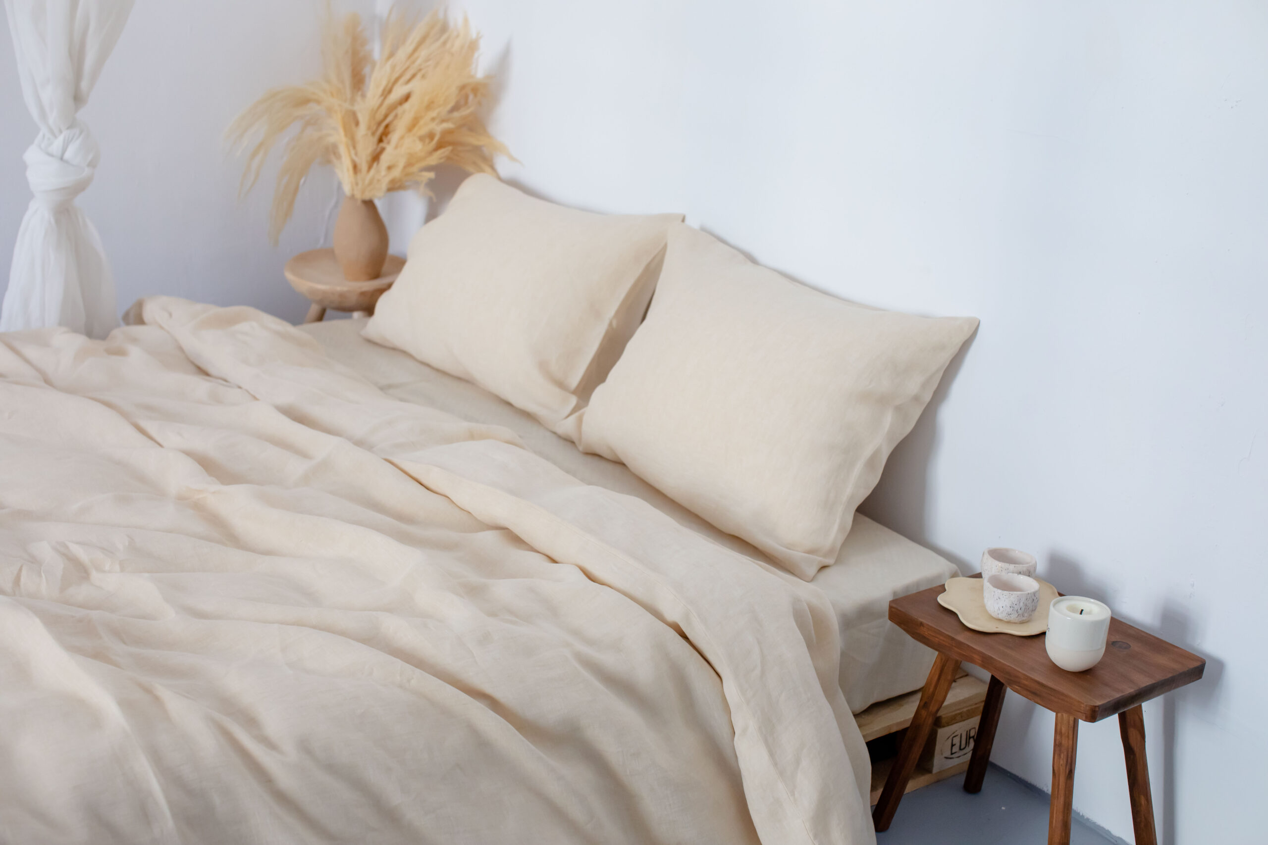 Set Vanilla Cream Cearșaf 80x200 și Husă Pilotă 150x200