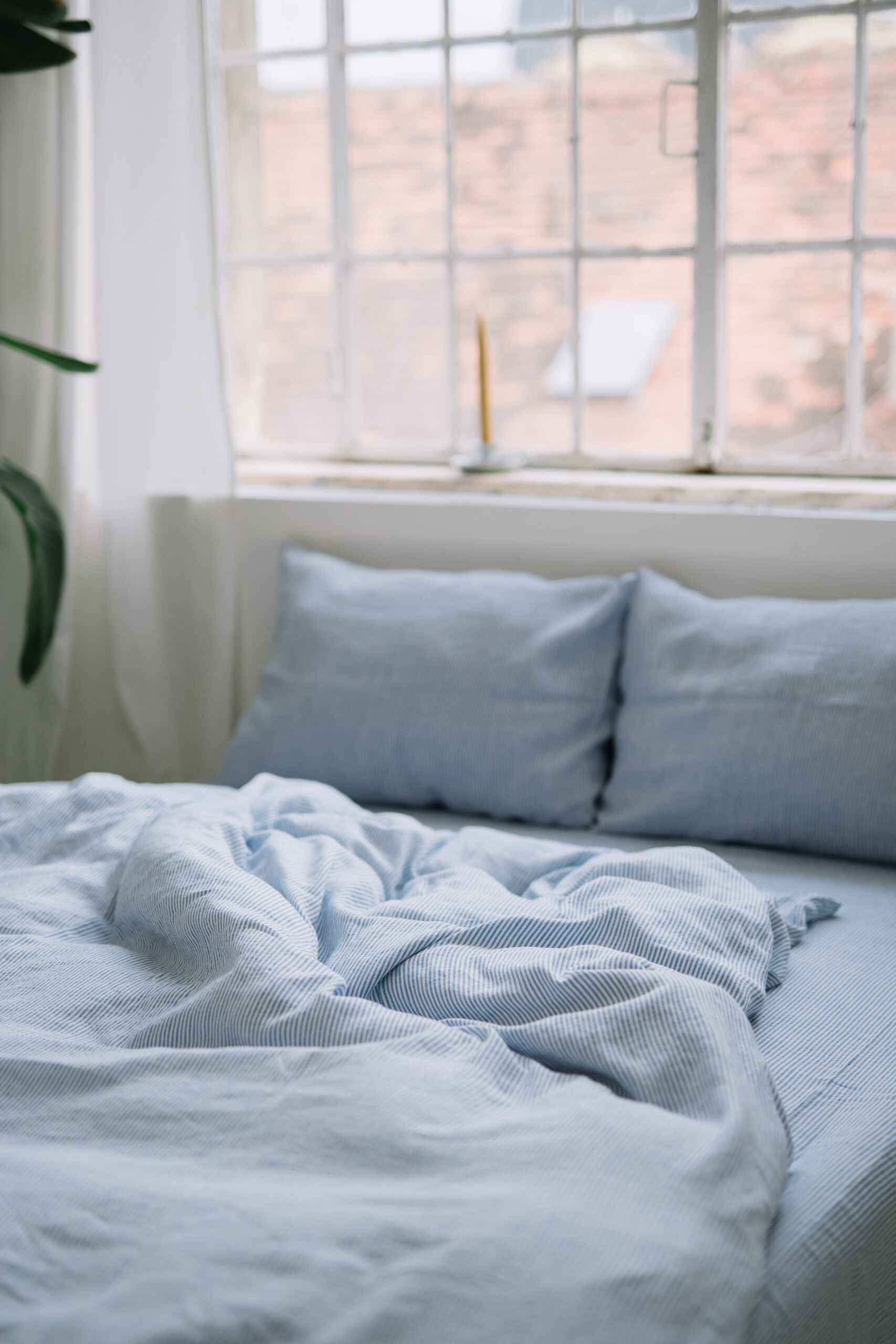 Set Ocean Blue Small Stripes Fețe de Pernă 80x80 și Husă Pilotă 220x240