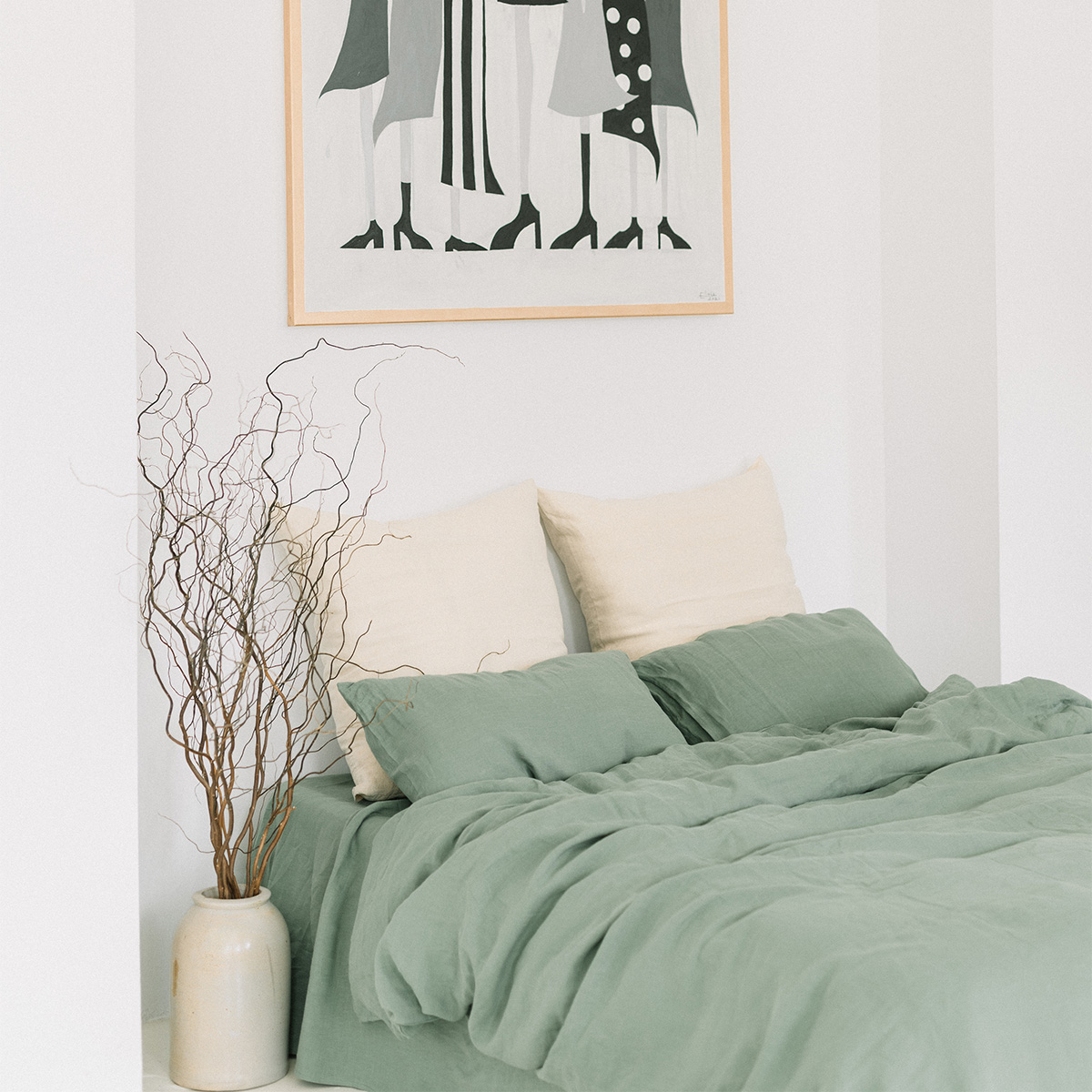 Set Mint Green Fețe de Pernă 50x70 și Cearșaf 90x200